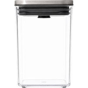 OXO Vorratsdose Steel Pop, aus Kunststoff, 1 Liter, mit Edelstahl-Deckel, transparent, luftdicht
