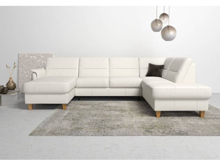 Home affaire Wohnlandschaft Palmera U-Form, B: 308 cm, große Stoff + Leder Auswahl, mit Schlaffunktion & Bettkasten, Federkern, XXL-Wohnlandschaft