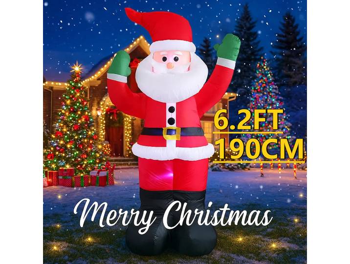 6.2FT LED gonflable noël cour décor père noël cadeau jouet noël décoration de la maison ornement fournitures festives vacances cour décor