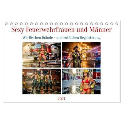 Sexy Feuerwehrfrauen und Männer (Tischkalender 2027 DIN A5 quer), CALVENDO Monatskalender