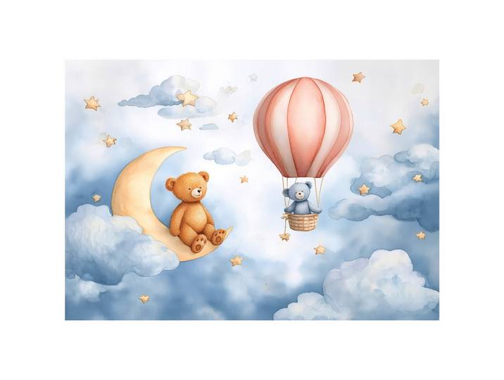 FOTOTAPETE Wolken Ballons Blau 200x140 cm
