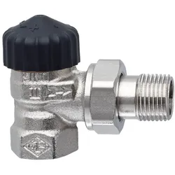 Thermostat-Ventilunterteil Standard, Eckform, DN 32, vernickelt
