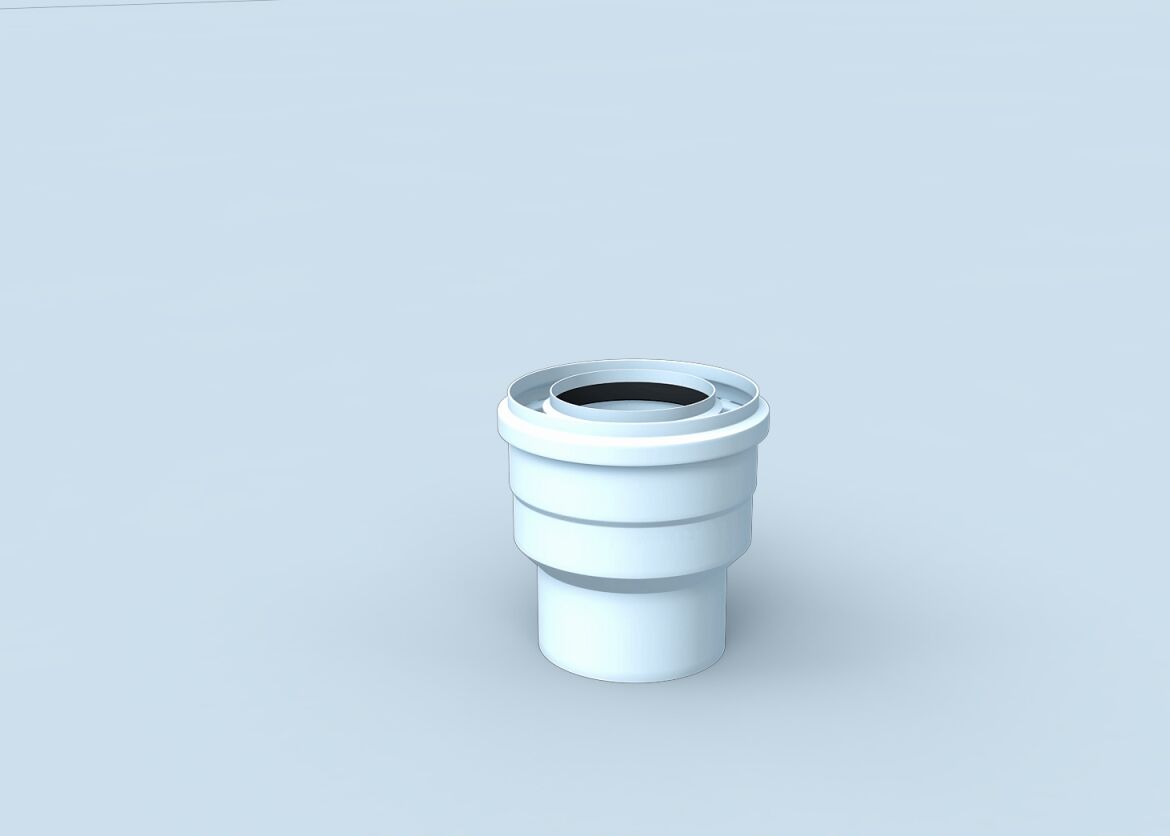 Bertrams Polyline EW rallonge 41ES60-80 DN 60/100 à DN 80/125, PP, blanc