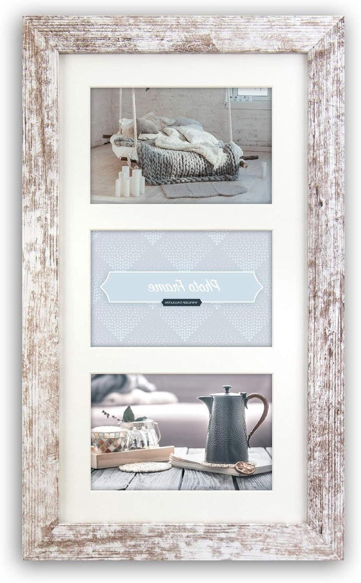 Houten Fotolijst Galerij Lijst Wit - 3x 10x15 cm