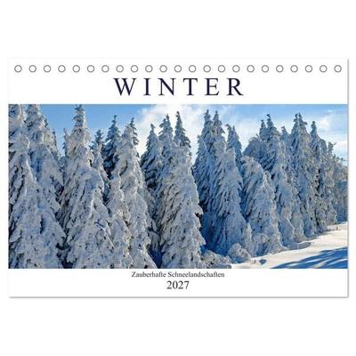 Winter. Zauberhafte Schneelandschaften (Tischkalender 2027 DIN A5 quer), CALVENDO Monatskalender