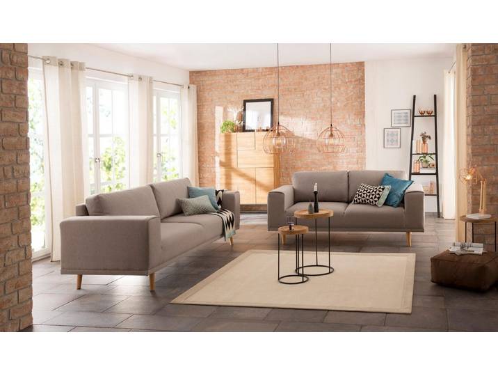 Home affaire 3-Sitzer Lasse, im scandinavischem Stil mit Holzfüßen