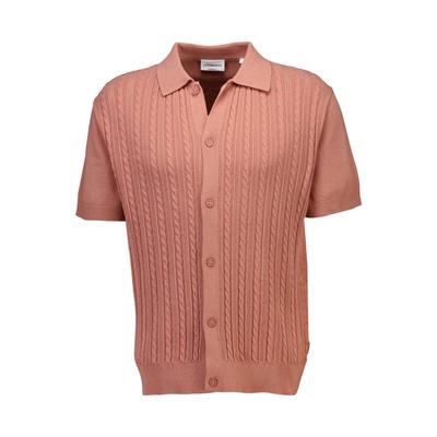 Cardigan LINDBERGH "Cardigan (Kurzarm) Relaxed Fit", Herren, Gr. M, rosa (rose), Obermaterial: 100% Baumwolle, Strickjacken