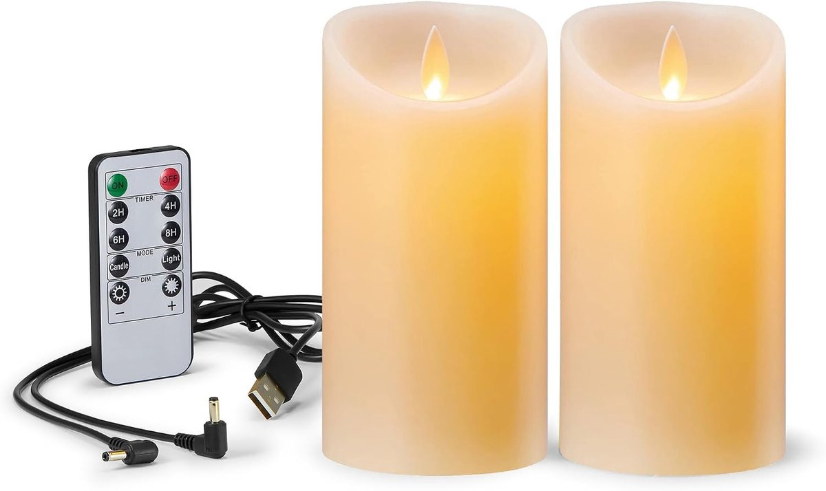 Ivoor LED Kaarsen - Vlamloze Decoratieve Kaarsen voor Sfeerverlichting - Hoogte: 10 cm