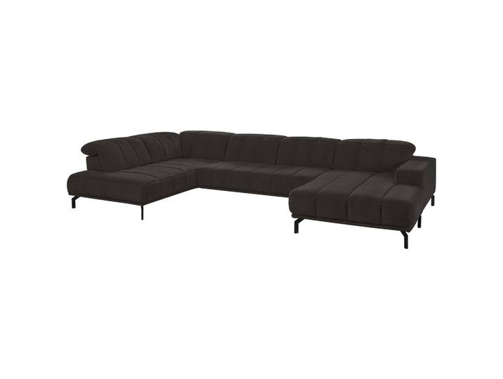 Beldomo Style Wohnlandschaft, Dunkelbraun, Metall, 5-Sitzer, U-Form, 383x219 cm, Goldenes M, Typenauswahl, Fußauswahl, Stoffauswahl, seitenverkehrt erhältlich, Hocker erhältlich, Wohnzimmer, Sofas & Couches, Wohnlandschaften, Wohnlandschaft U-Form