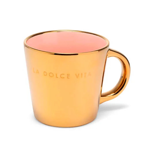 Vondels cappuccino mok LA DOLCE VITA gold pink 250 ml