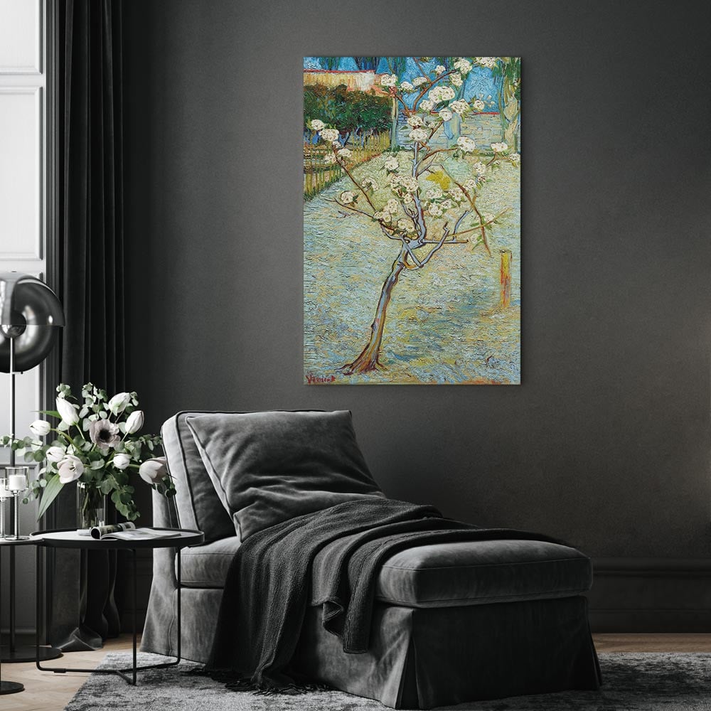 home24 Canvas afbeelding Blossoming Pear Tree groen/multicolor 40 x 60 cm