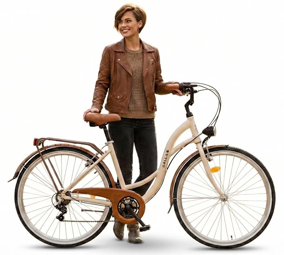 Dallas Bike Fahrrad 28 Zoll - Damenfahrrad - Shimano 7-Gang - Aluminium Rahmen M 18" - Creme