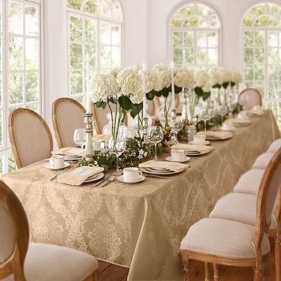 Threadmade Home Llc Abshire Rectangle Tablecloth, 60 x 84, Beige