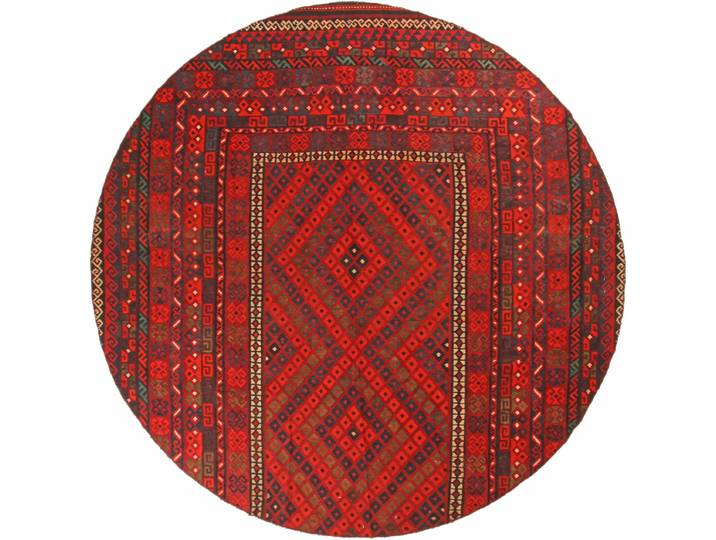 Kelim Afghan Antik Teppich 260x260 Handgewebt Orientteppich Rund Wolle