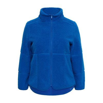 Wintermantel KAFFE CURVE "KAFFE Curve Jacke KCcanilla", Damen, Gr. XL, blau (surf the web), Mäntel Wintermantel