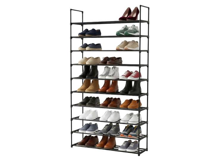 Schuhregal Stecksystem Metall Schwarz
