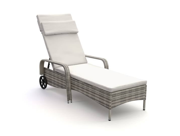 Liegestuhl Rattan MAYA grau