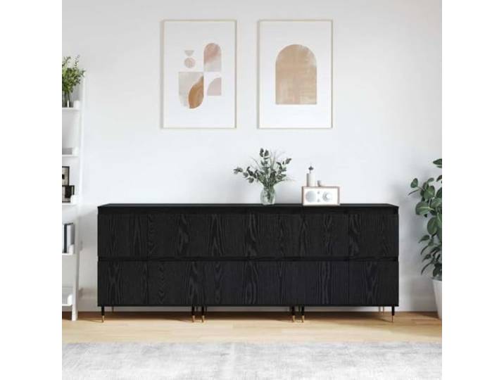 HEFZGDB Klassische Sideboards mit Stauraum und Zeitlose Sideboards für Zuhause: 3 STK. Holzwerkstoff mit glatter Oberfläche für Wohnraumgestaltung und Aufbewahrung