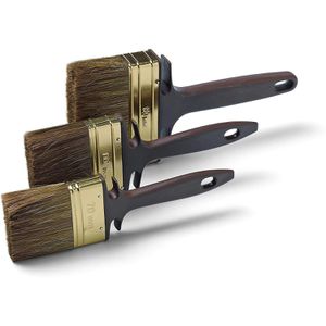 Schuller Malerpinsel Timber Pro 71140 Set 3-teilig, Flachpinsel & Flächenstreicher, Mischborste, Lasur