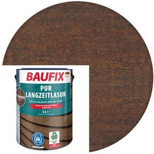 Baufix Holzlasur PUR-Langzeitlasur, 5,0l, innen & außen, wetterfest, palisander