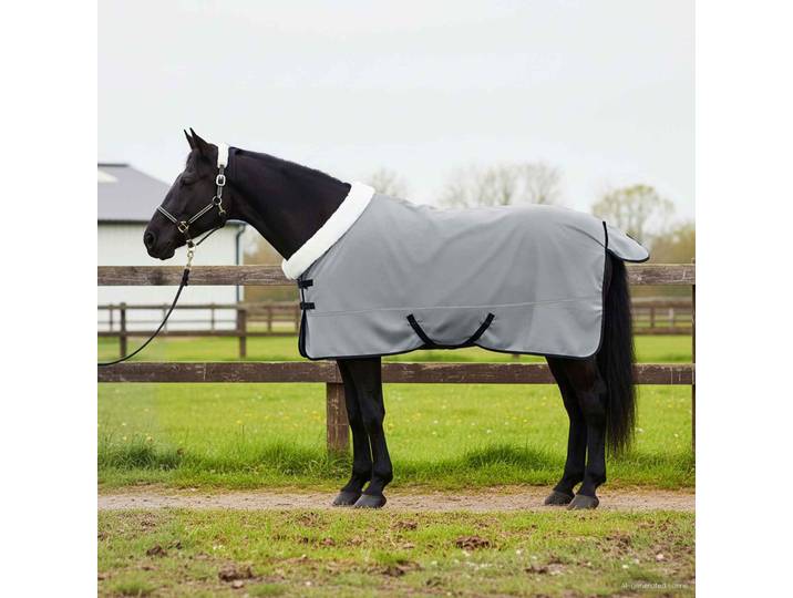 vidaXL Pferdedecke Hellgrau 165 cm Polarfleece