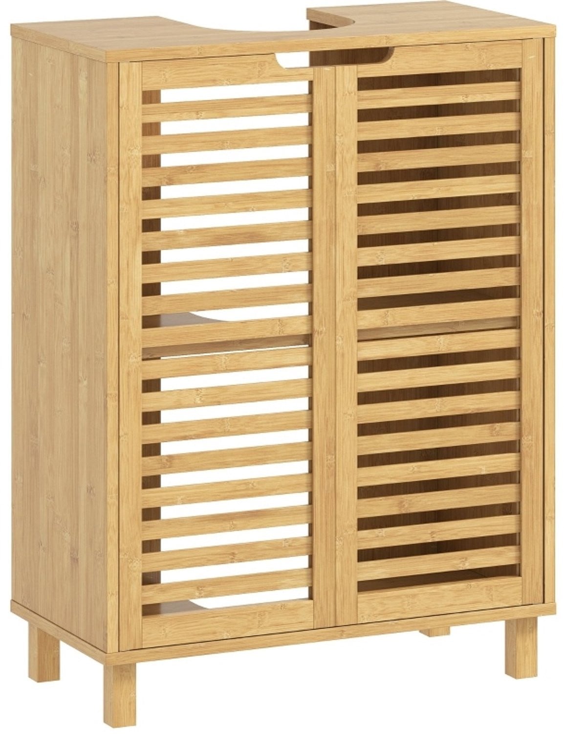 CHICFURN Badkamerkast van bamboe met verstelbare plank in natuurlijk hout