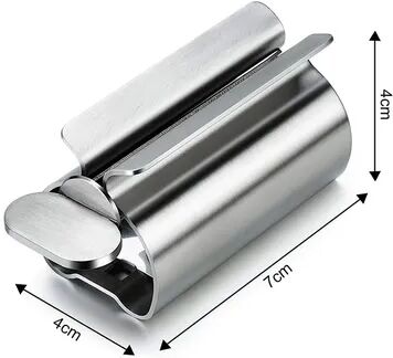 DynamicDeals Stainless Steel Toothpaste Dispenser & Bathroom Organizer Rack Set 1 2pcs