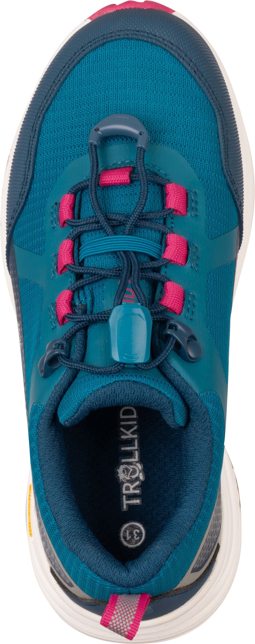 Outdoorschuh TROLLKIDS "Kids Skarvan Hiker Low XT", Kinder, Gr. 32, blau (harbor blau, madeira blau, bright pink), Synthetik, Textil, Schuhe Outdoorschuh harbor blau, madeira blau, bright pink 32