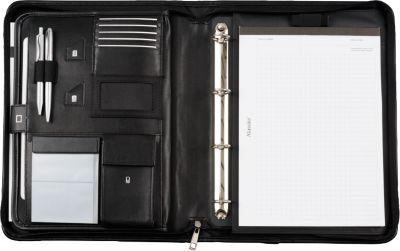 Alassio Orgamappe TRENTO, DIN A4, Nylon, mit DIN A4 Schreibblock, schwarz