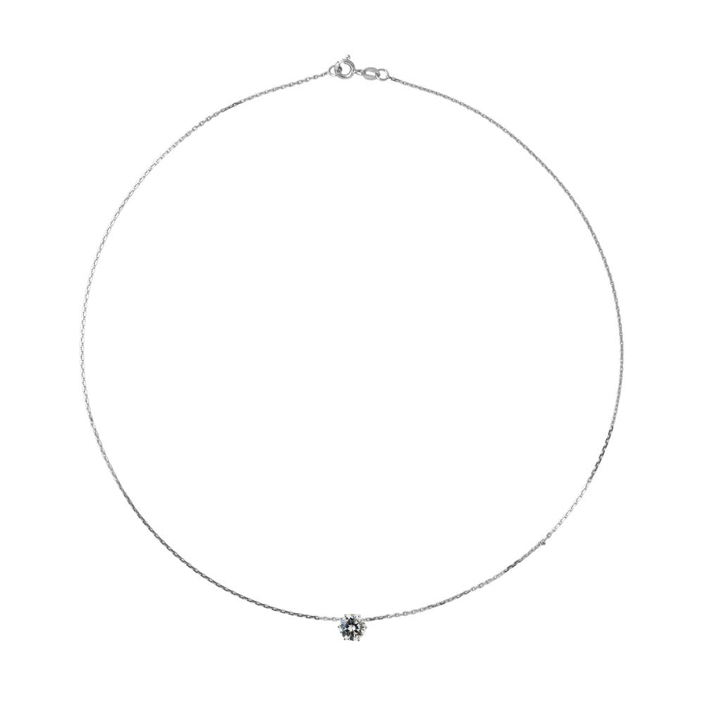 Solitaire ketting 9 mm zirkoniumoxide set 6 925 zilveren klauwen