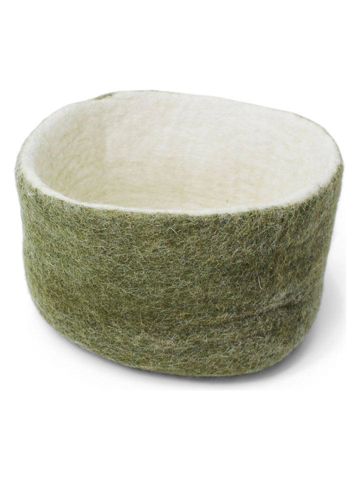Gry & Sif Aufbewahrungskorb in Grün/ Weiß - Ø 21 cm - onesize