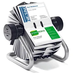 DURABLE Visitenkarten-Rollkartei silbergrau, für Visitenkarten bis Größe 95 x 60 mm