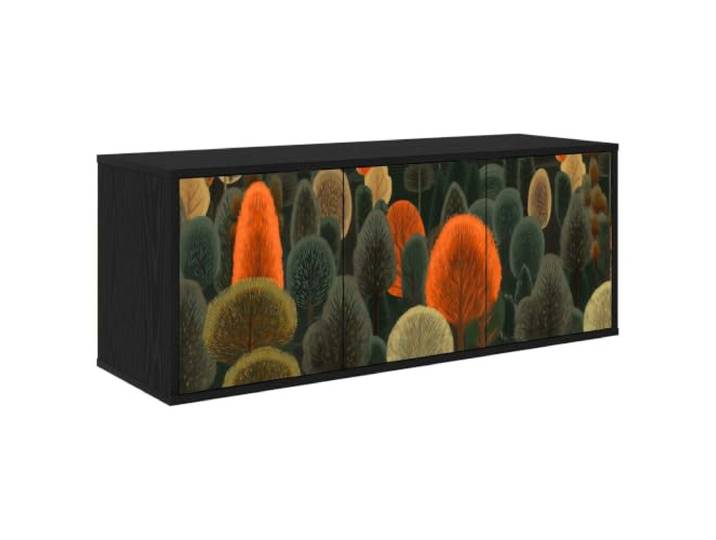 VIHHQGC Wandmontierter TV-Schrank ZAANDAM 102 x 33 x 40 cm Holzwerkstoff Stauraum mit Fächern, schwebendes Design, dekoratives Muster, pflegeleichte Oberfläche, Montage zu zweit