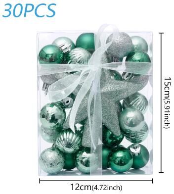 Multisell Products Hub Christmas Tree Ornament, Holiday Pendant, Christmas Balls, Wedding Party Decor, Festive New Year Gift mint Green 30pcs