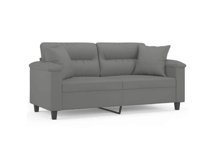 Todiikf 2-Sitzer Sofa mit Kissen Dunkelgrau Mikrofaser 140cm Gemütliche Couch aus pflegeleichter Mikrofaser mit stabilen Metallbeinen für Wohnzimmer und Gästezimmer.
