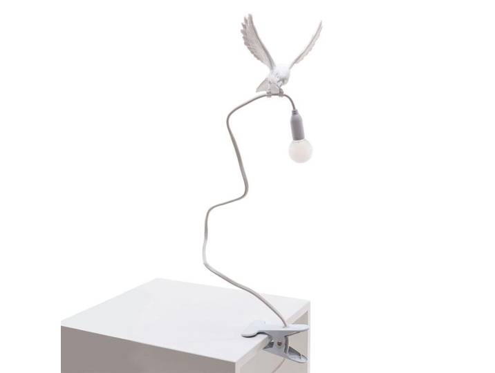 SELETTI lampe de table SPARROW avec serrer (Landing - Résine et métal)