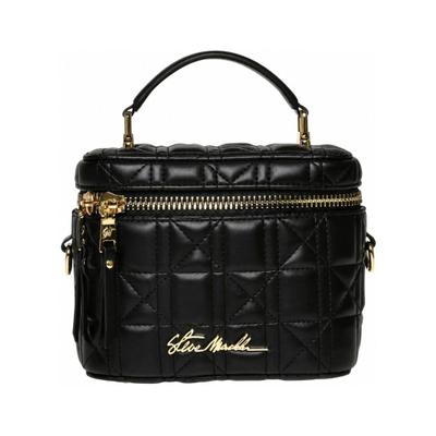 Henkeltasche STEVE MADDEN "STEVE MADDEN Taschen Lederimitat", Damen, Gr. onesize, schwarz (schwarz, gold), Lederimitat, Taschen