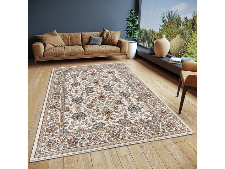 Orientteppich Saraceni Beige 57 x 90cm Vorderseite Polypropylen Rückseite: Jute / Polypropylen
