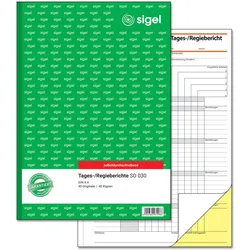 SIGEL Formularbuch Tages-/Regiebericht DIN A4 2x 40 Seiten