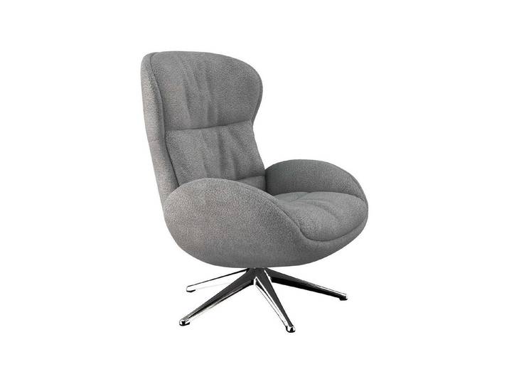FLEXLUX Relaxsessel Haze, hervorragender Komfort, Alu Fuß, organisches Design, ergonomisch (Fernsehsessel), Rückenteilverstellung, drehbar, Fuß Alu