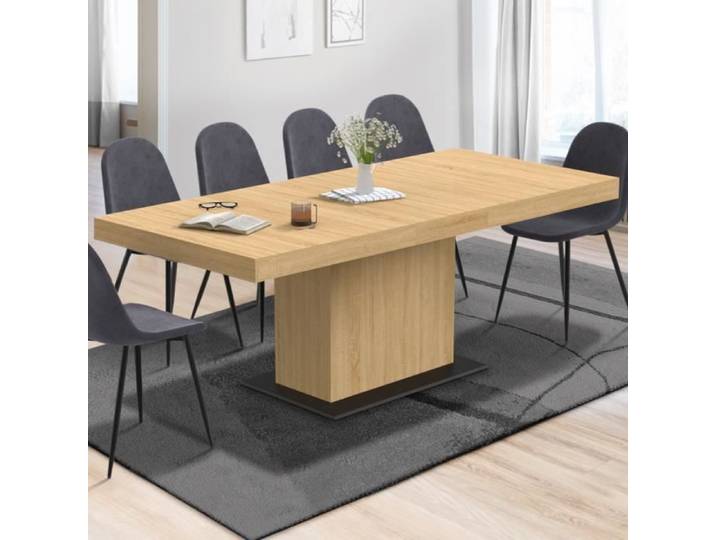 Table à manger rectangle extensible - IDMARKET - EDEN - Bois - 6-10 personnes - 160-200 cm
