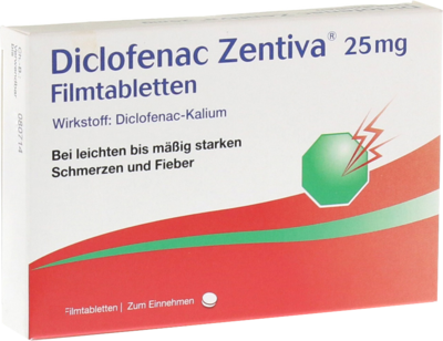 Zentiva Pharma GmbH DICLOFENAC Zentiva 25 mg Filmtabletten 10 St 10273621