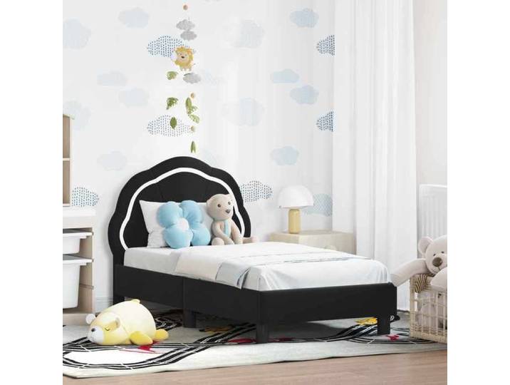 Cadre de lit enfant - MAISON EXCLUSIVE - Maison Exclusive - Noir - 70 x 140 cm - Tête de lit intégrée