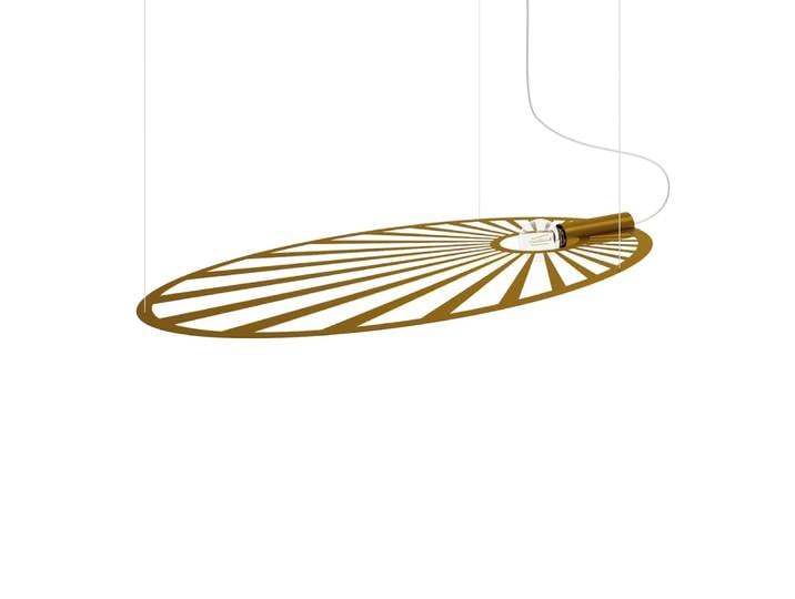 Suspension ovale en métal, doré L: 110cm