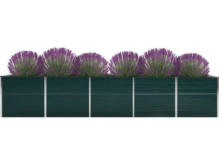 vidaXL Garten-Hochbeet Verzinkter Stahl 400×80×77 cm Grün