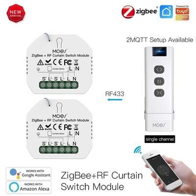 Uplifted Goods Smart Curtain Switch Module With ZigBee And RF Remote Control 2module 1 Channel