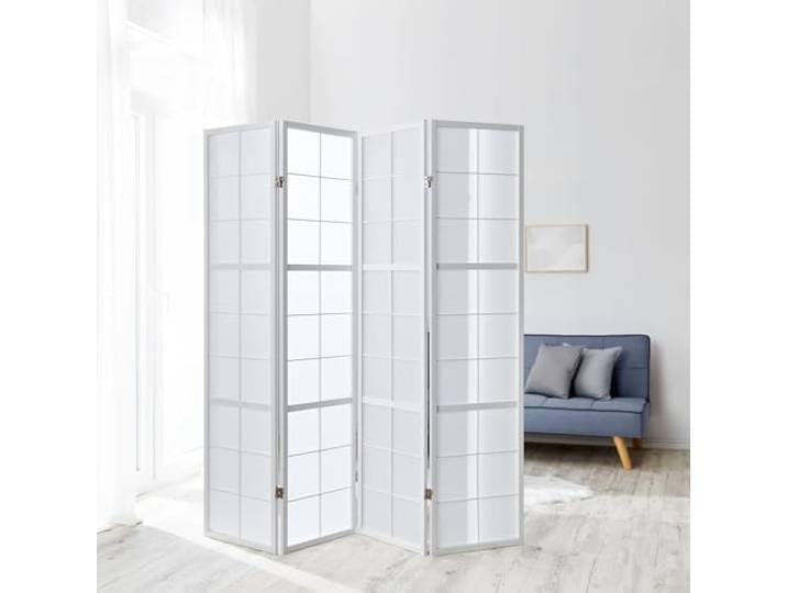 Homestyle4u Paravent Raumteiler Innen Raumtrenner Weiß 175 cm