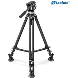 Leofoto LVC-193C+BV-15 Carbon Fiber Twin Leg Tripod (Carbon, Metall), Stativ, Schwarz