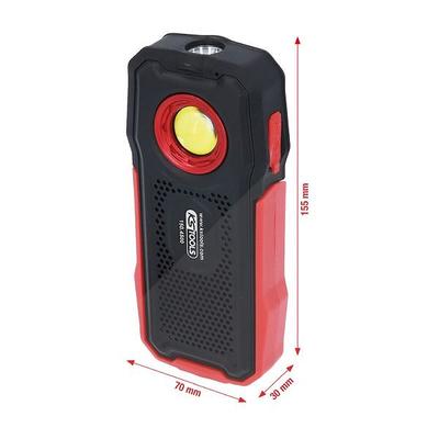 Ks Tools Mobile Werkstatt-Handlampe, 500 Lumen, Bluetooth Lautsprecher [Hersteller-Nr. 150.4500]