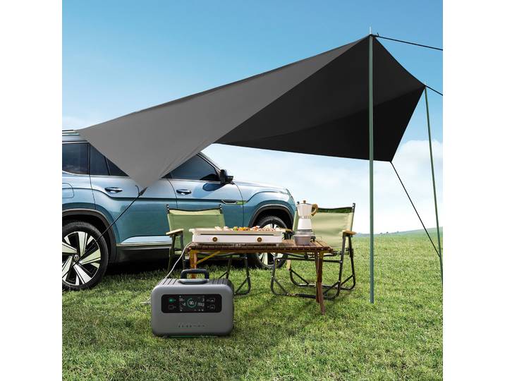Auvent de voiture pour le camping, grande tente auvent pour SUV – abri solaire universel avec ventouses, tissu Oxford imperméable, auvent de voiture
